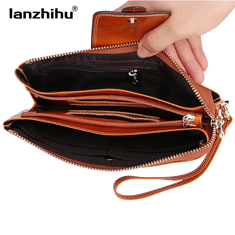 Новинка женский клатч кожаный кошелек Женский Длинный на молнии вместительная