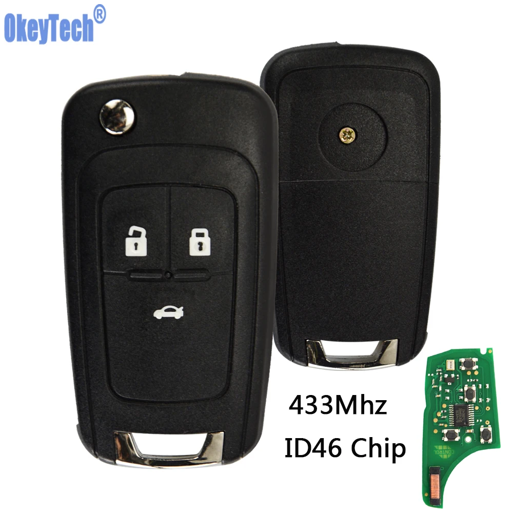 OkeyTech Автомобильный Дистанционный Ключ DIY для OPEL/VAUXHALL 433 МГц с чипом ID46 для Astra J Corsa E Insignia Zafira C 2009- 2 3 4 кнопки