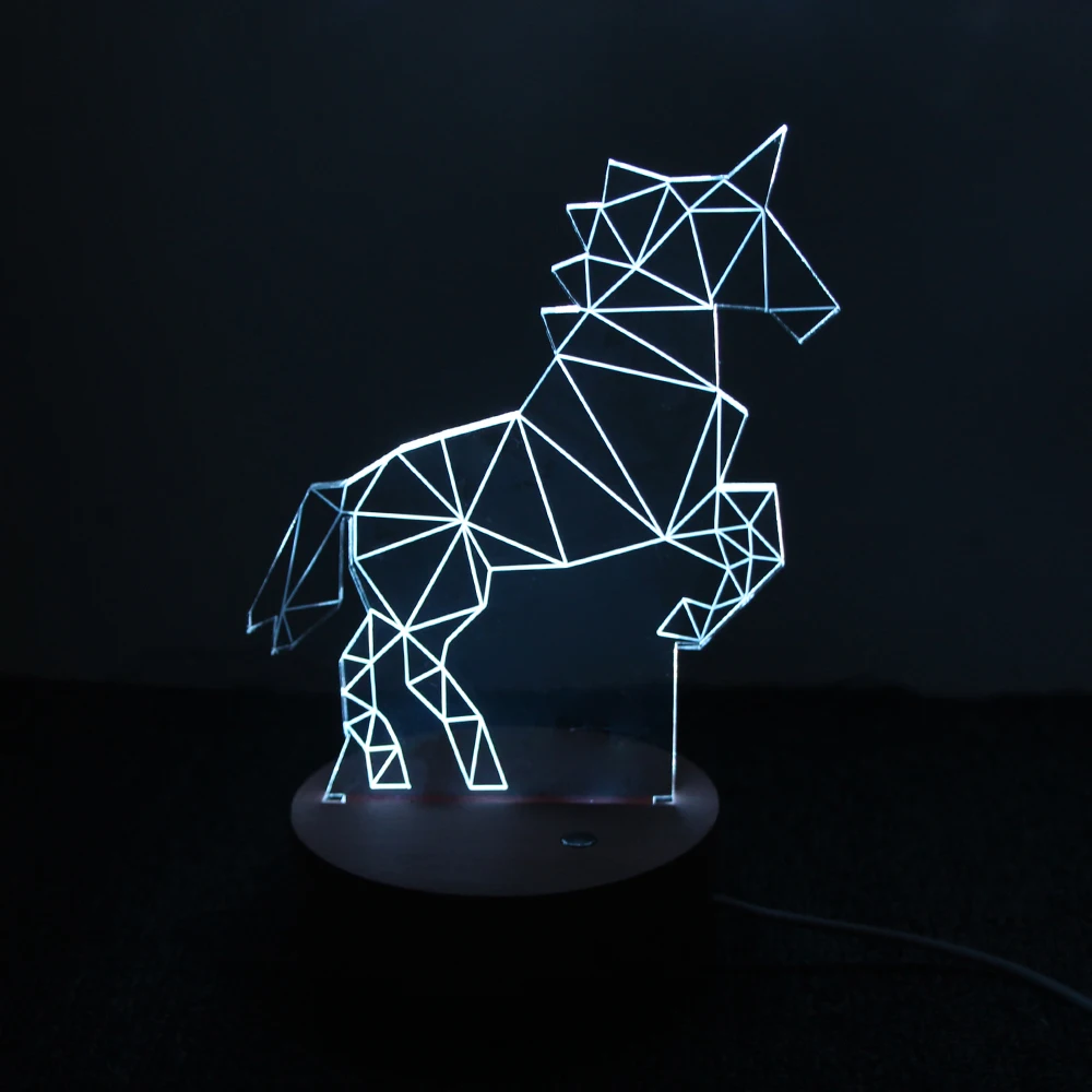 

Unicorn Lamp 3D LED Creative Gifts Bedroom Study Atmosphere Night Light For Children Christmas Gift night lamp