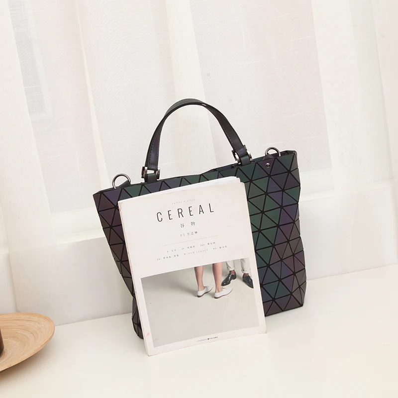 Геометрическая Светоотражающая сумка голографическая светящаяся Сумка-тоут для