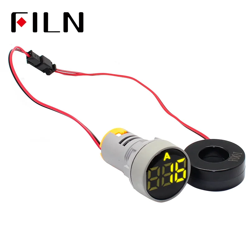 FL1P 22NA NN 1 0 100A цифровой амперметр измеритель тока светодиодный индикатор квадратная сигнальная лампа AC 220V