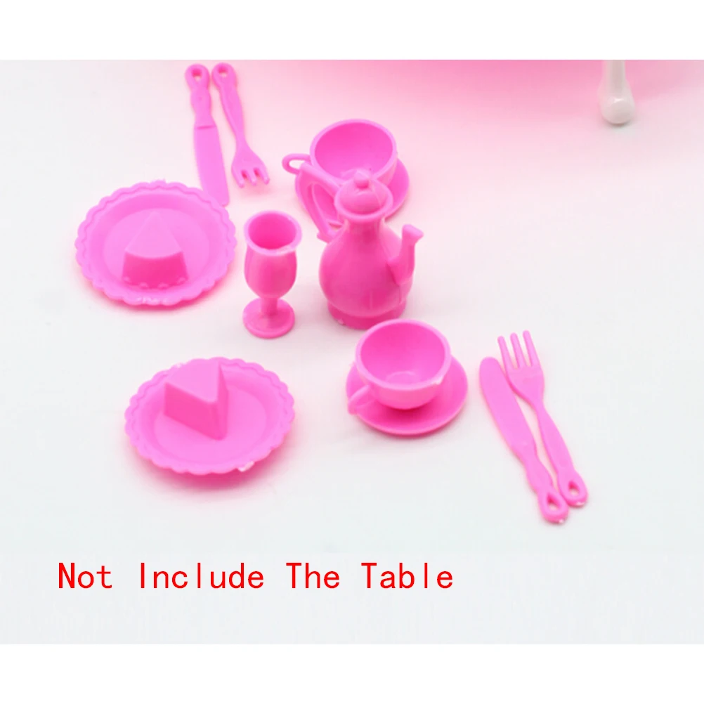 

2020 New Arrival 12Pcs/set Girl Birthday Gift Dinner Table For Doll Accessories Gift Doll house Pretend Play Toys