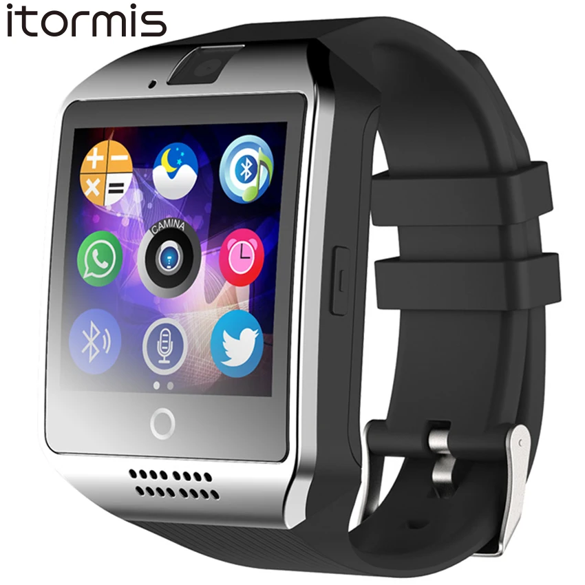 ITORMIS Bluetooth Смарт часы телефон Smartwatch Q18 с камерой сенсорный экран поддержка
