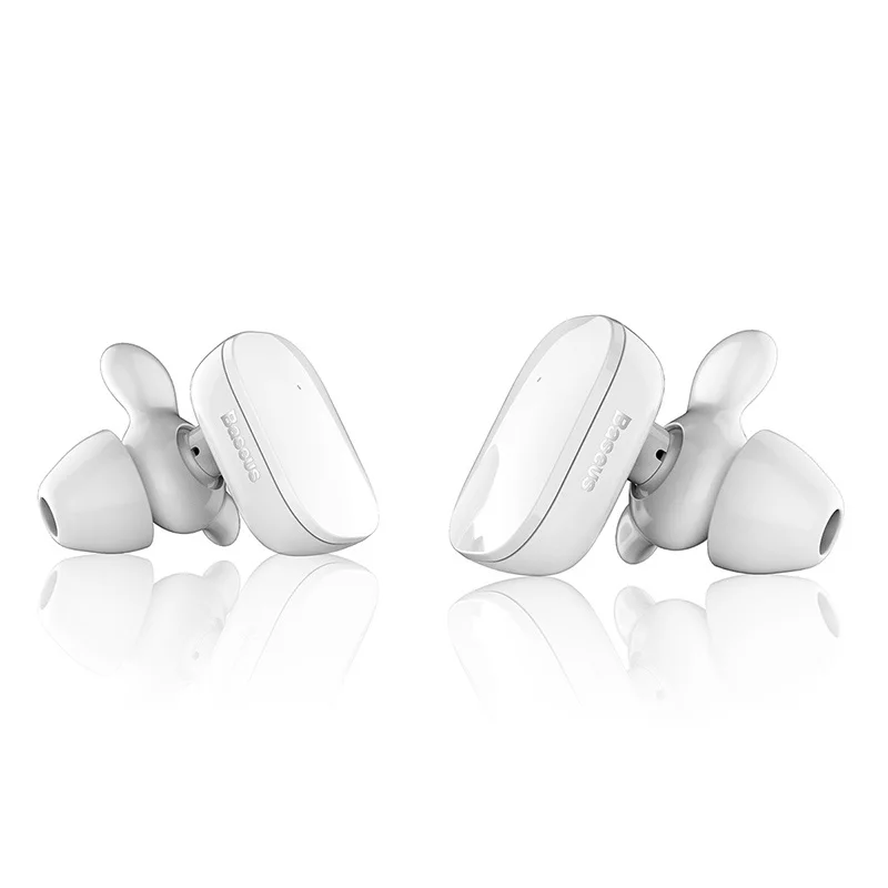 Baseus W02 Bluetooth наушники TWS наушники Водонепроницаемые Гарнитуры для близнецов стерео звук громкой связи беспроводные Bluetooth наушники с микрофоном - Цвет: White