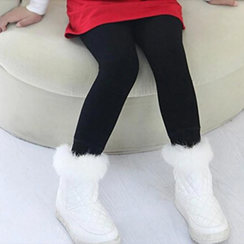 Детские зимние леггинсы для девочек детские штаны плотные теплые с эластичной