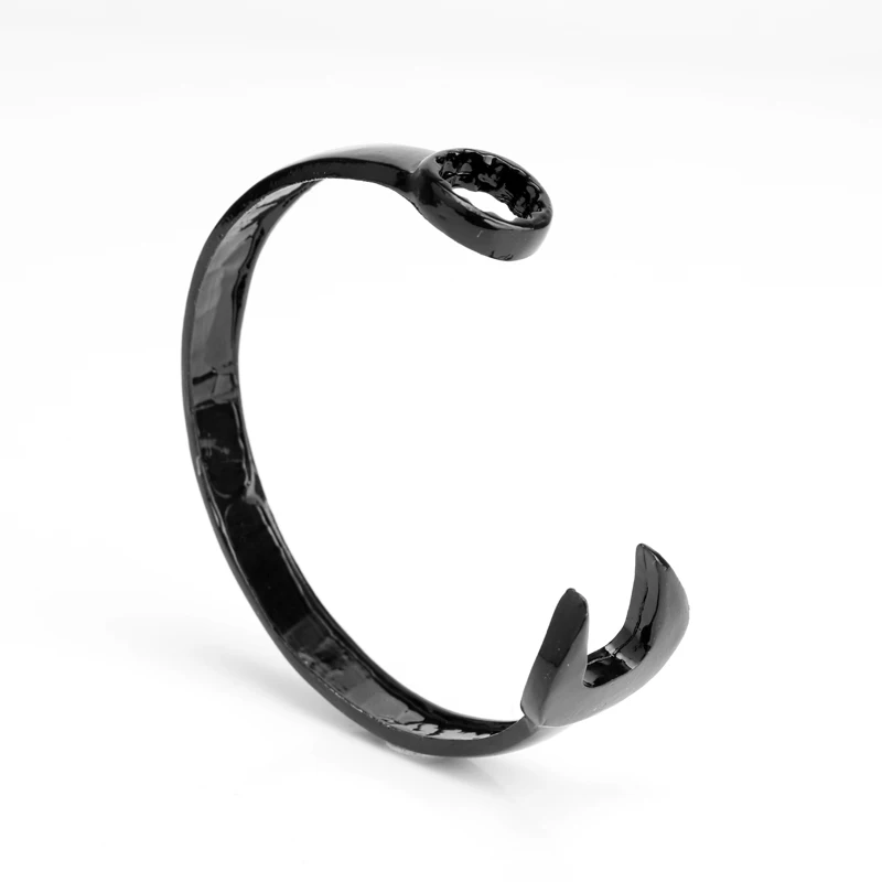 Черные байкерские механический ключ браслеты в стиле панк для мужчин и женщин