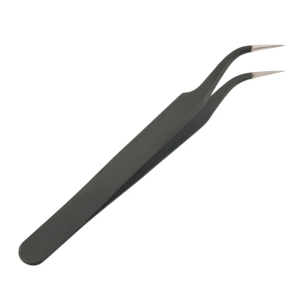 HOT Hand Tool Anti-static Stainless Steel Forcep Tweezers Straight Curved Flat TST Electronic Thickened Hardness Antistatic | Инструменты