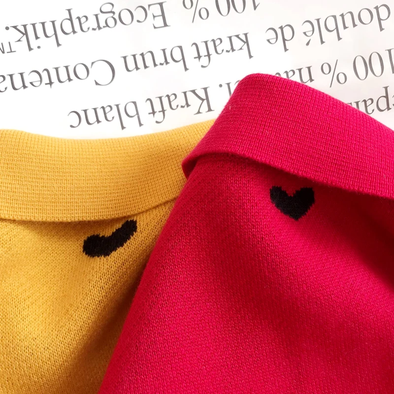 Оригинальный дизайн осенний пуловер свитер оверсайз красный желтый женский