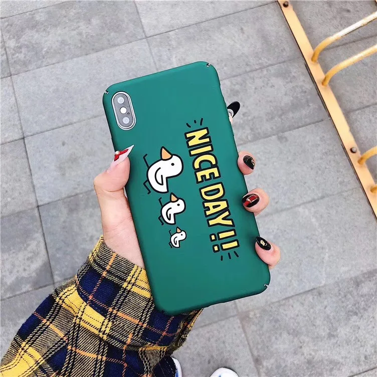 BINYEAE хороший зеленый Милый Утка чехол для телефона iPhone 6 6S Plus любящий мультфильм
