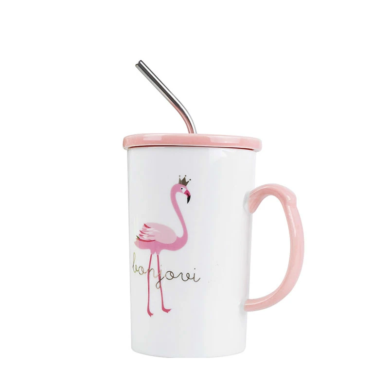 2018 корейский стиль розовый Фламинго фарфоровая кофейная чашка холодный напиток