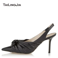 black patent leather high heel closed toe pumps women knotted white wedding shoes ladies silver heels caramel slingbacks 2022