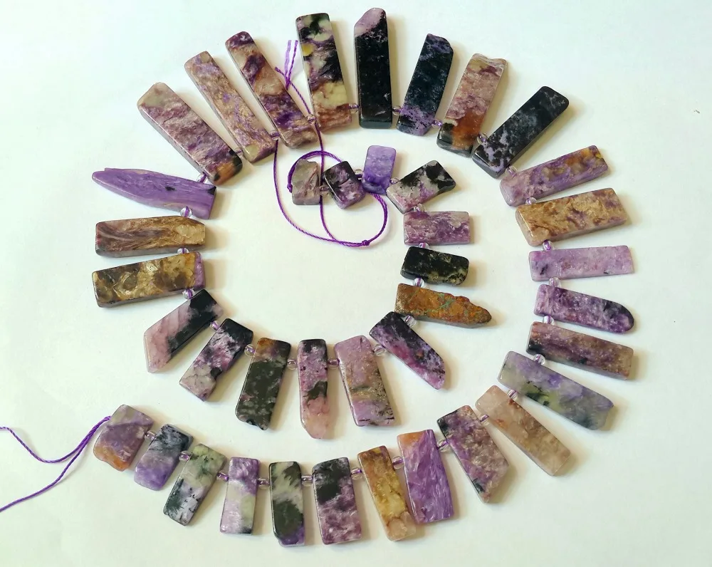 Стоит купить! 1 нитка 16 &quotПриродный чароит драгоценный камень бисер 14 40 мм