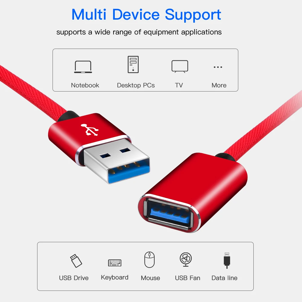 Удлинитель кабеля USB 2 0 1 м кабель штырь гнездо кабели для передачи данных ПК