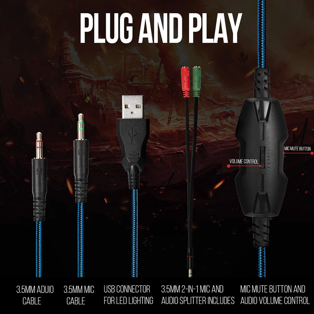 JOINRUN PS4 Игровые наушники 4D стерео RGB Marquee наушники гарнитура с микрофоном для нового Xbox One/ноутбука/ПК планшета геймера