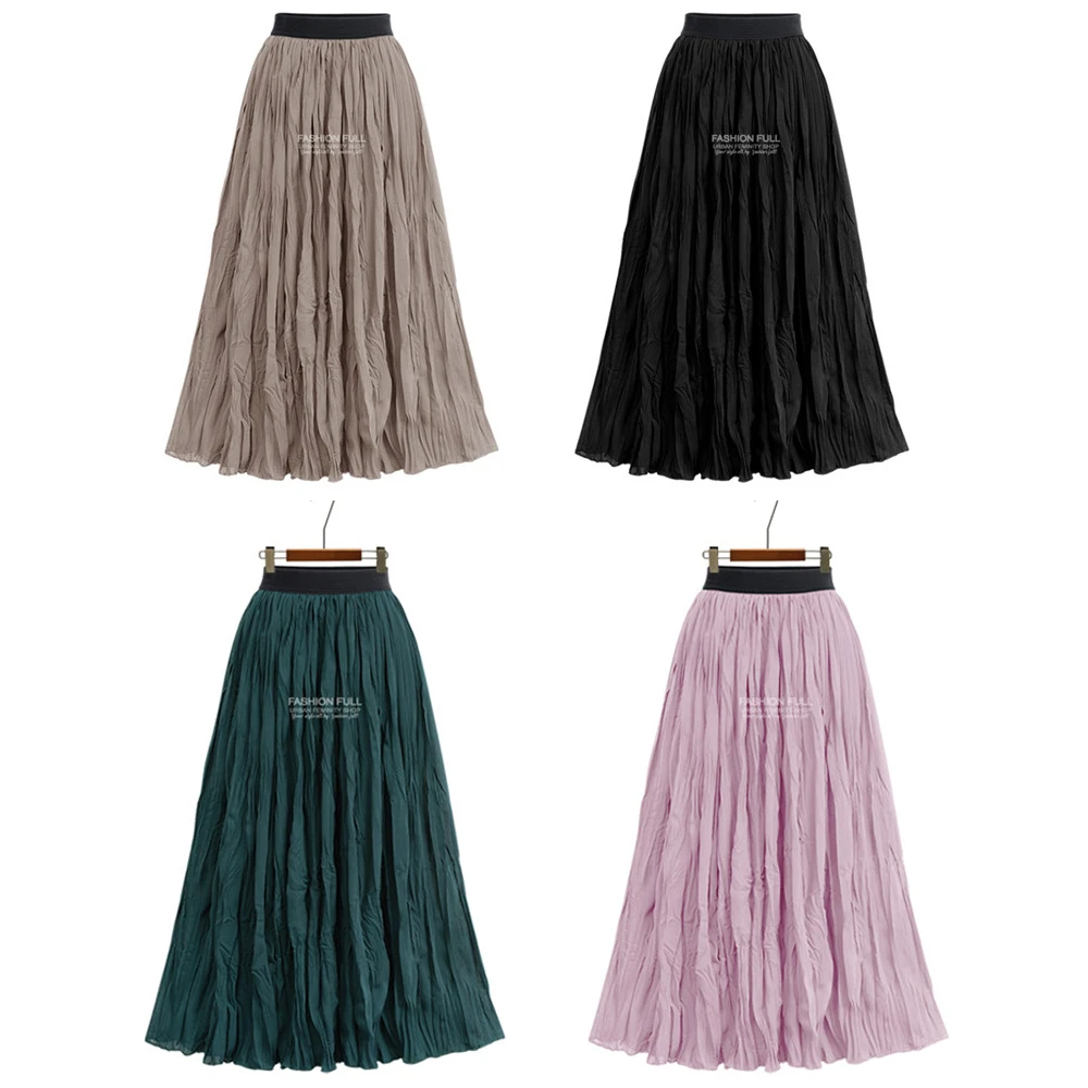 Винтаж излом плиссированная юбка Для женщин Лето 2018 Высокая талия пачка Юбки для