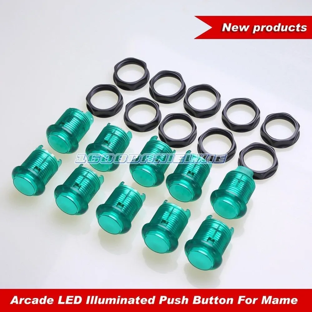 10 шт./лот аркадная 30 мм Светодиодная подсветка кнопочные встроенные 5 в лампа с