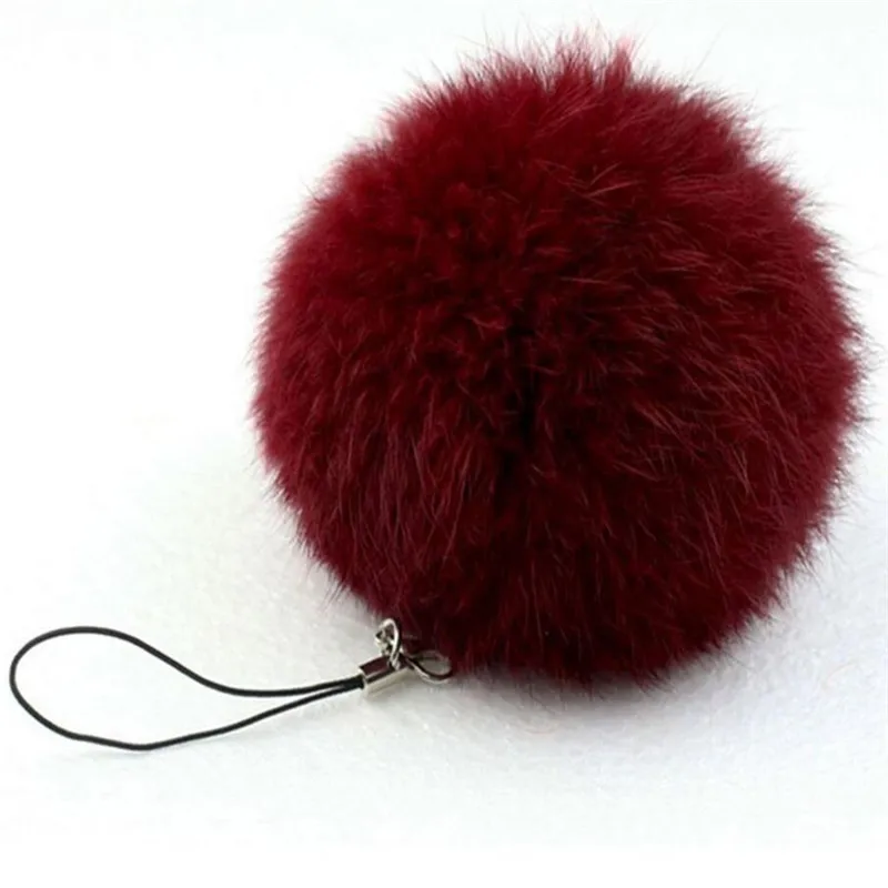 Роскошный пушистый помпон из кроличьего меха 8 см подвеска для женщин/мужчин 10