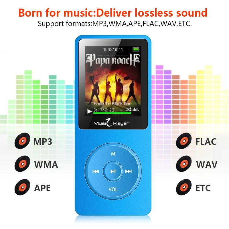MP3 как только вы любите! Совместим с большинством для чтения электронных книг экран DAP музыкальный плеер для занятий спортом, Hi-Fi, mp 3 плеер без потерь аудио flac плеер с радио fm tf