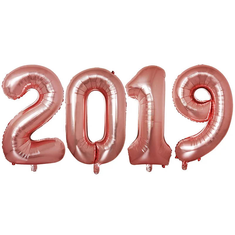 BTRUDI 2019 Новый год 16-дюймовый шпилька золото цифровой Алюминий шары набор