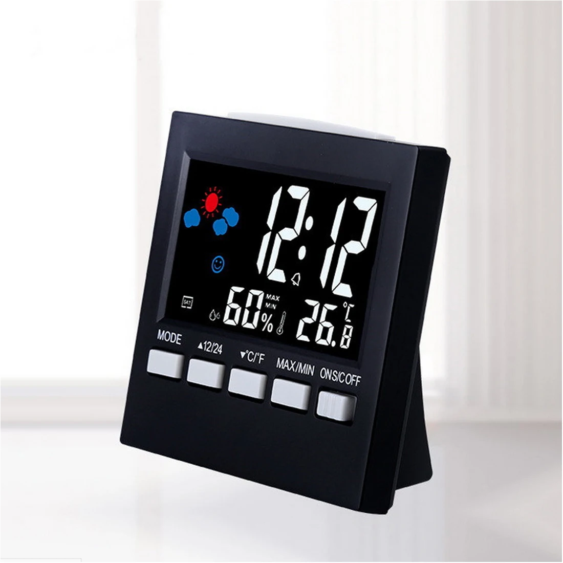 1 шт. ЖК дисплей термометр часы Функция повтора будильника Календарь Прогноз