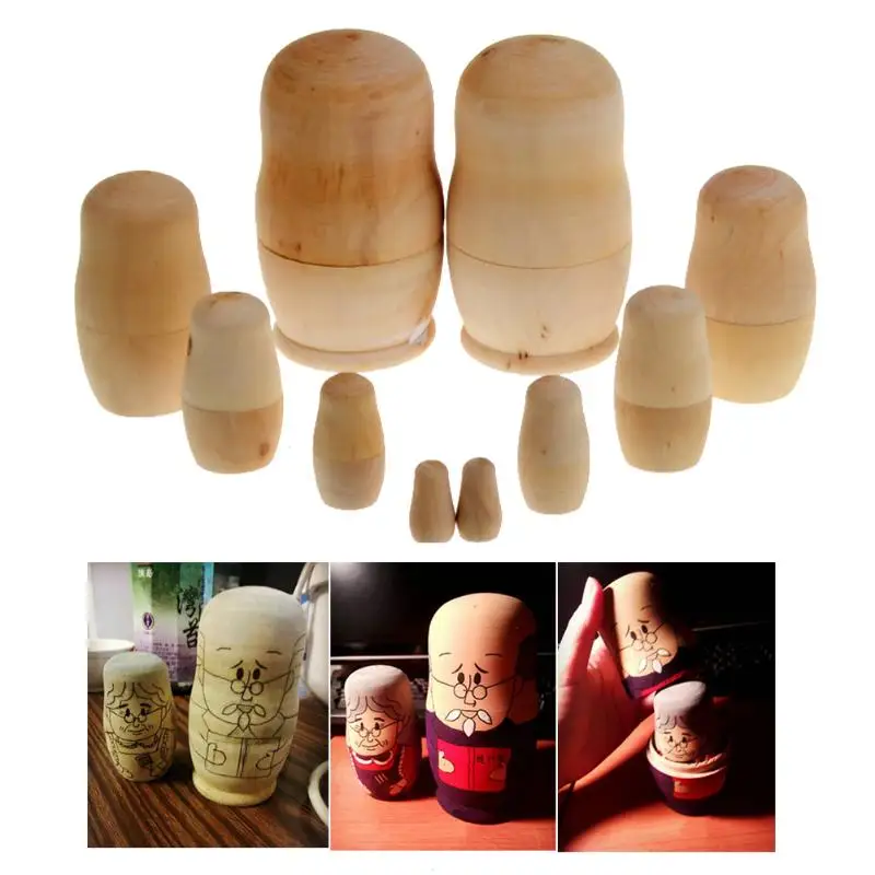 5 шт. DIY Деревянные пустые эмбрионы русские Матрешки куклы матрешки игрушки