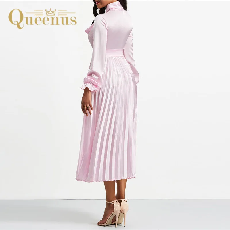 Robe femme ete 2019 Ретро плиссированные макси платья женское летнее платье розовая