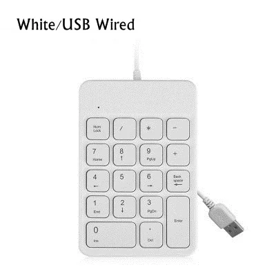 B O W HW157 Rechageable Bluetooth Беспроводная/2,4G Беспроводная 18 клавишная портативная цифровая клавиатура для ноутбука, настольного компьютера - Цвет: White USB Wired