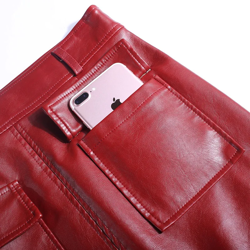 Женская юбка из искусственной кожи с высокой талией осенне зимняя новая модная