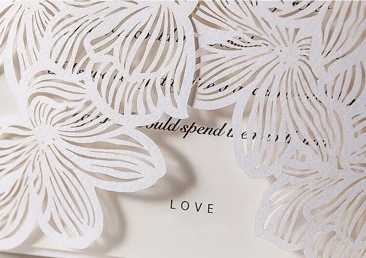 Customized White Laser Cut Floral Wedding Party Invitation Card Classic Engagement Invitations 95PCS Express Shipping | Дом и сад