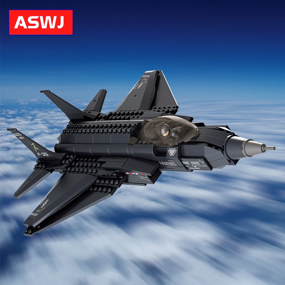 ВВС F117 стелс бомбардировщик строительные блоки самолет F 35 Кирпичи Модель дети