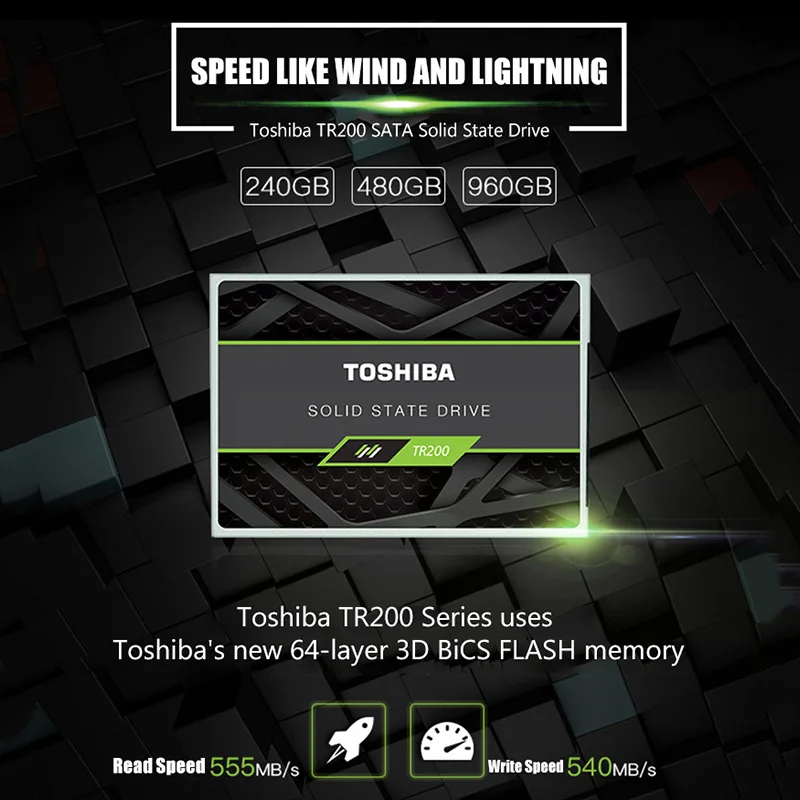 TOSHIBA OCZ TR200 твердотельный накопитель 240 ГБ 480 64 слоя TLC 2 5 &quotSATA III 960 ГБ|Внутренние