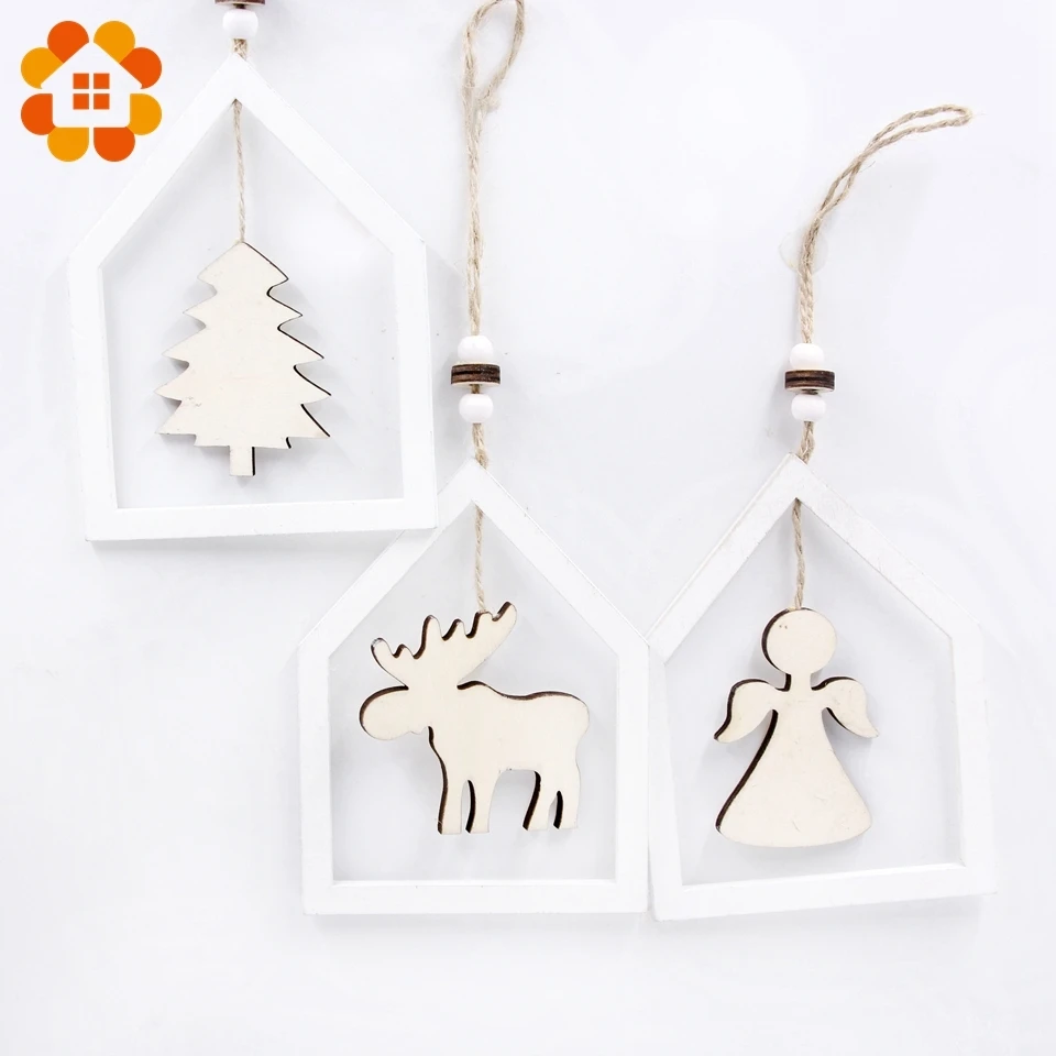 1 шт. красивые креативные деревянные Рождественские Подвески сделай сам поделки