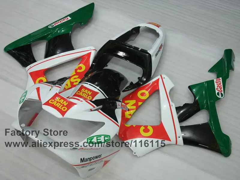 ABS пластик мотоцикл обтекатель комплект для HONDA 2000 2001 CBR929RR CBR 929 00 01 CBR900RR Сан Карло