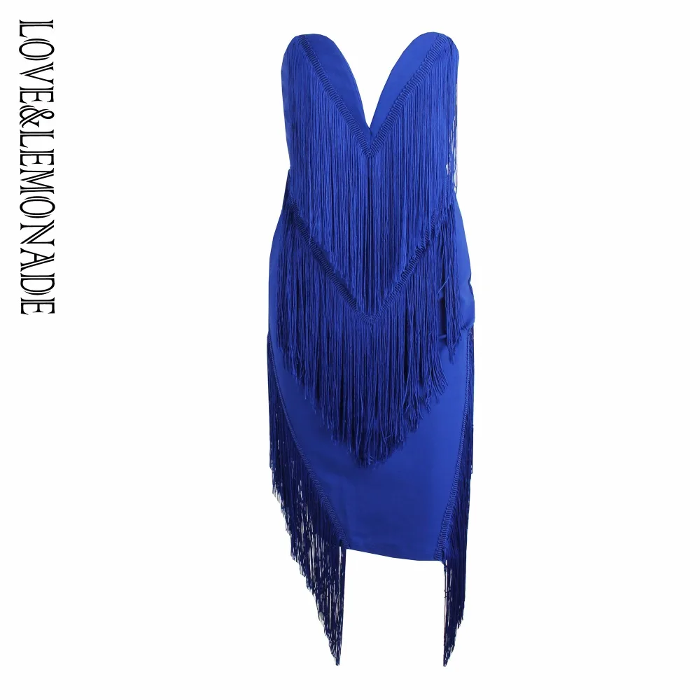 Женское вечернее платье LOVE & LEMONADE облегающее с V образным вырезом и декоративной