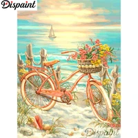 dispaint full squareround drill 5d diy diamond painting bicycle flower sea 3d embroidery cross stitch home decor gift a12899