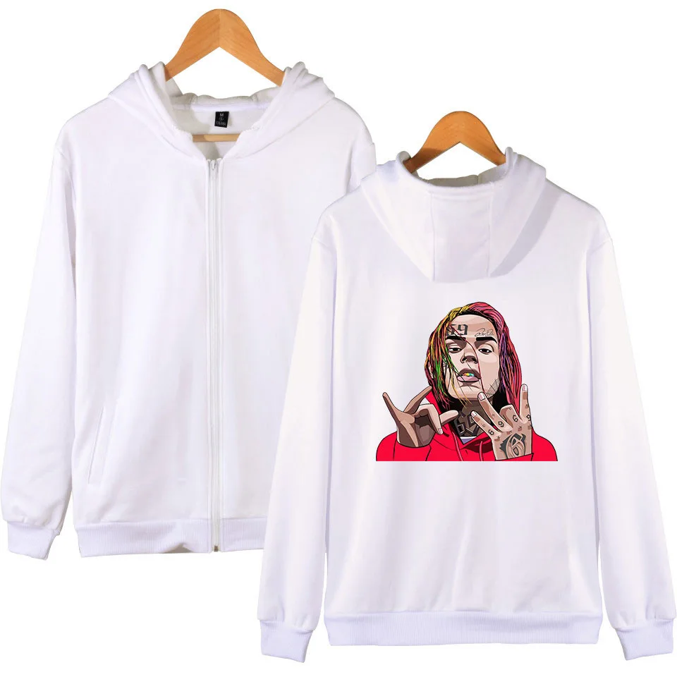 Мужские и женские толстовки Moletom Tekashi с капюшоном на молнии в стиле хип-хоп 6ix9ine |