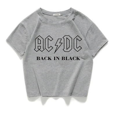 Известный бренд ACDC, женские топы, хлопок, футболка, Повседневная футболка, женская футболка с круглым вырезом, подходит ко всему, топ, летний Свободный Топ, женская одежда - Цвет: 144 grey