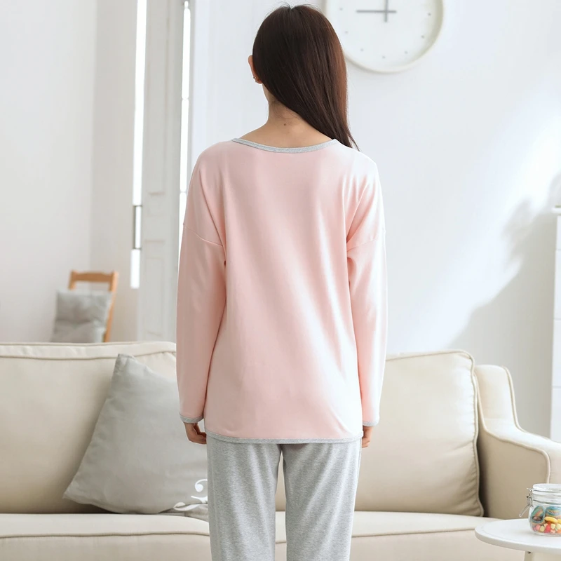 2018 демисезонный хлопковые пижамы наборы для ухода за кожей женщин с длинным