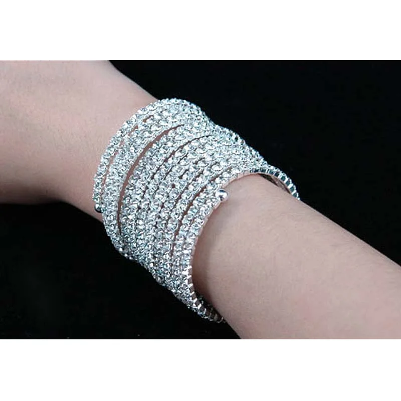 Хрустальный Стразы для свадьбы вечеринки конкурса стрейч браслет/браслет CA017|bangle