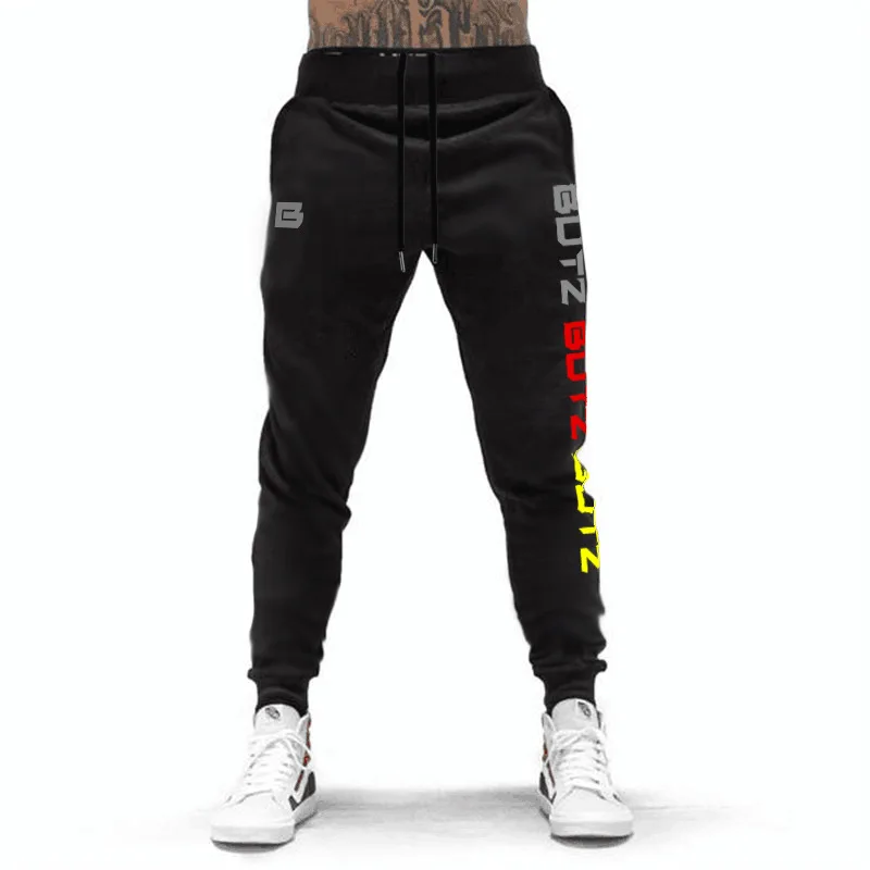 Men Sports Running Pants cotton solid color zipper pants Gym jogging men brand sports quality men's trousers |