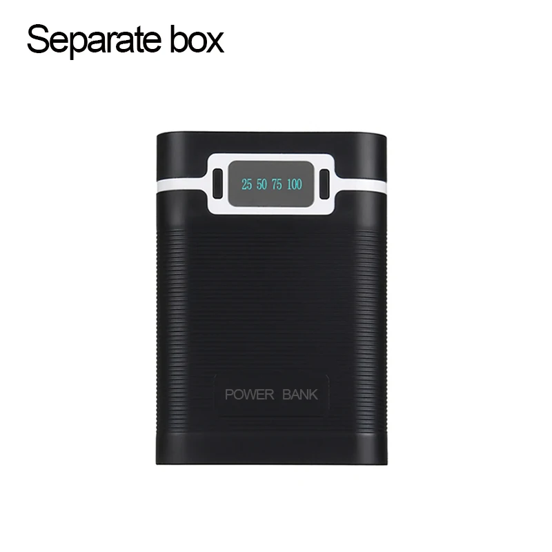 black box FELYBY портативный внешний аккумулятор 18650 зарядное устройство мобильный блок питания с светодиодный светильник дисплей двойной USB выход для мобильного телефона - Цвет: black box