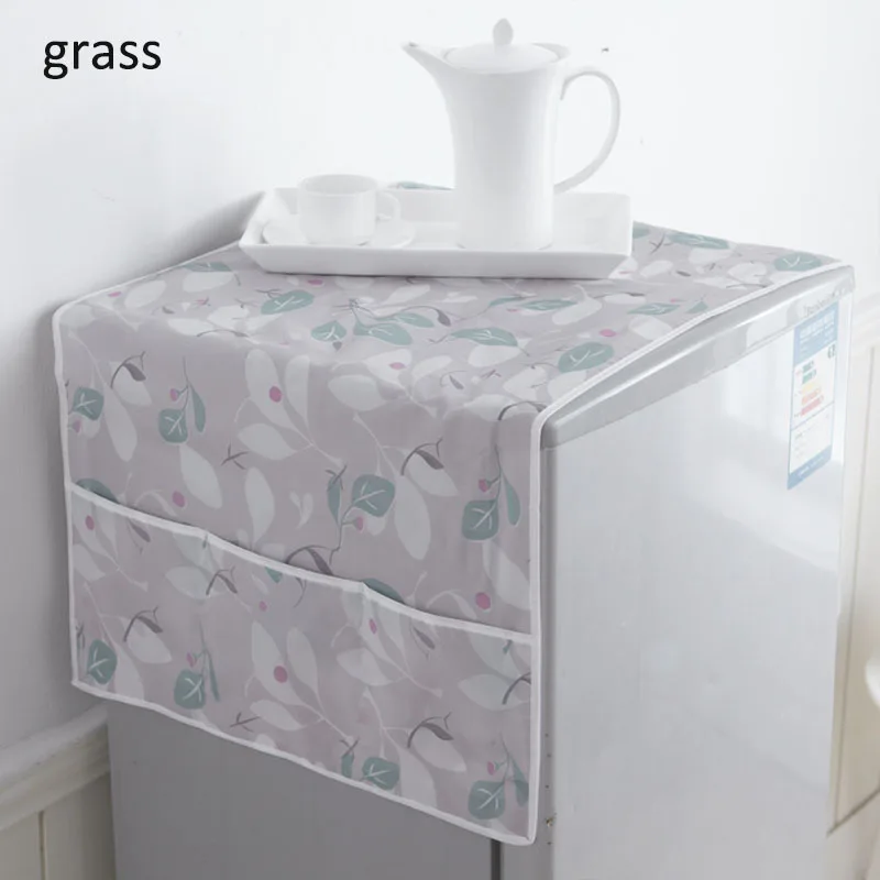 grass 130*55 см кухонные принадлежности пылезащитные крышки водонепроницаемый органайзер для холодильника крышка холодильника сумка для хранения PEVA морозильная камера верхние сумки - Цвет: grass