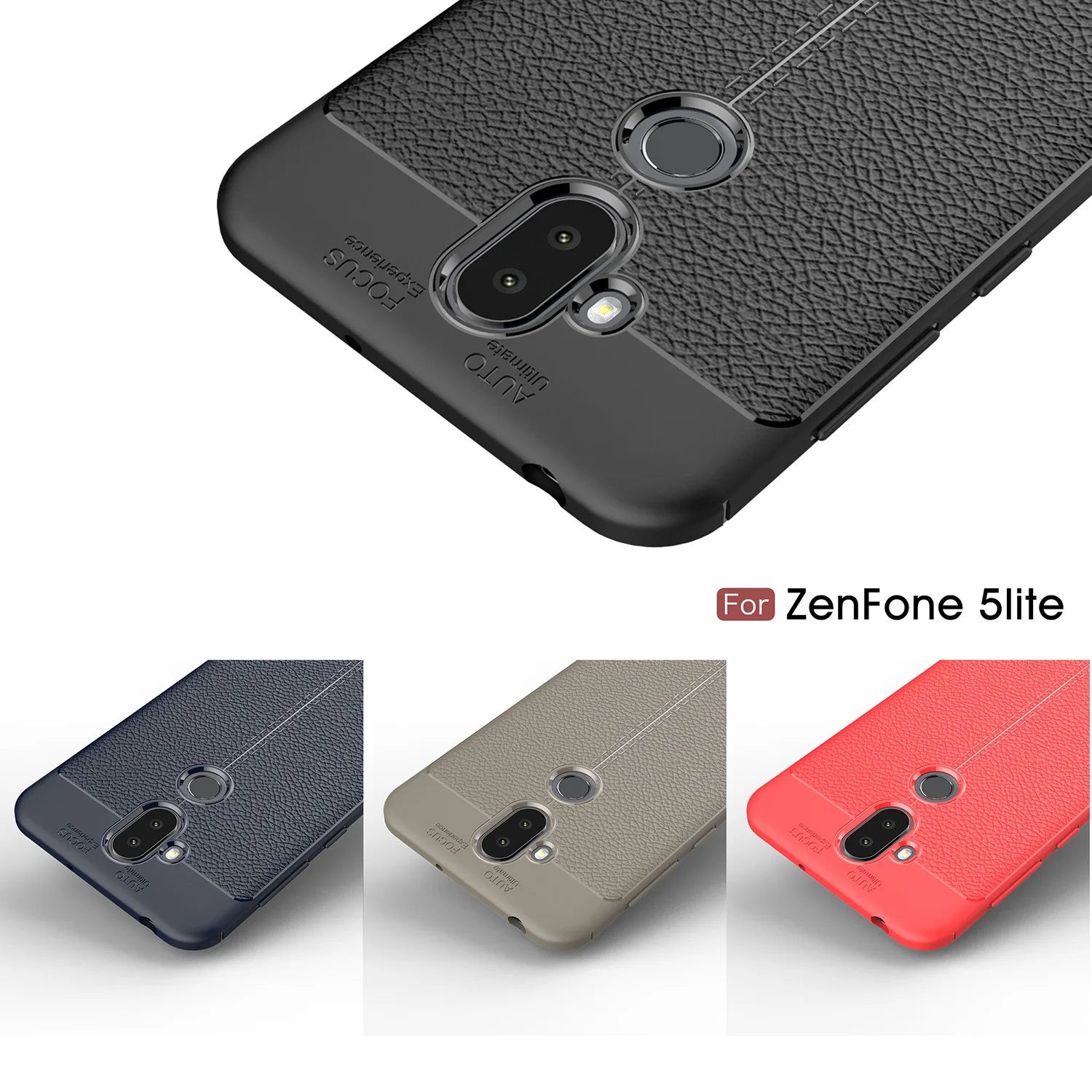 Asus Zenfone 5 Lite ZC600KL чехол X017D Роскошный кожаный из ТПУ с узором Личи для задней панели