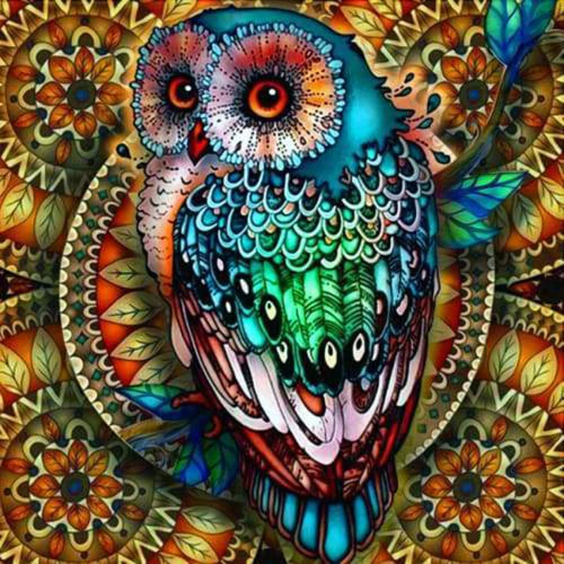 Алмазная вышивка GLymg 5d, ручная роспись, стразы, вышивка, мандала, ягода, ветка, Сова, Алмазное искусство, Настенный декор