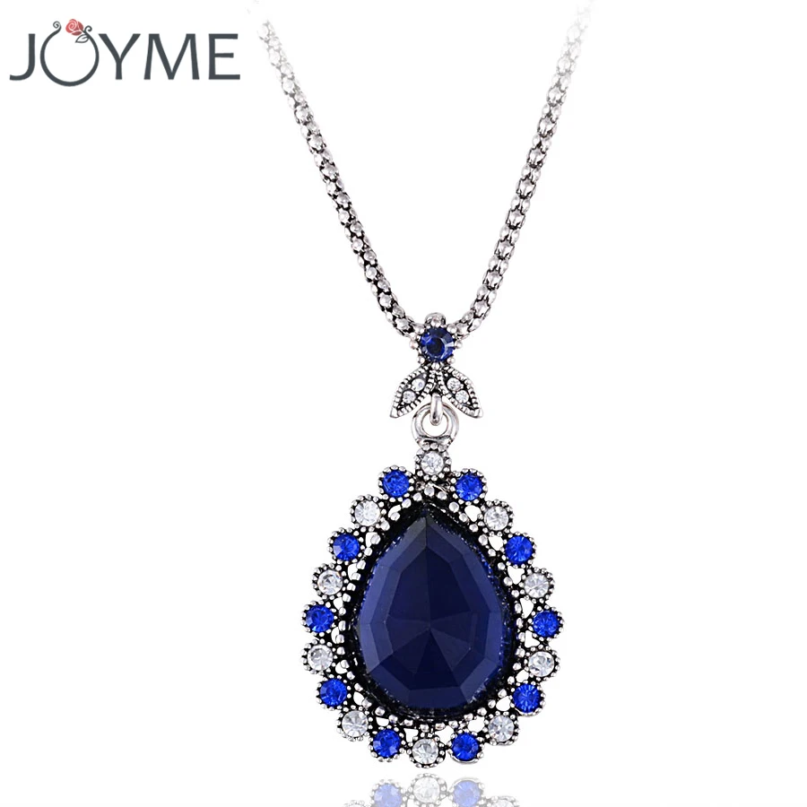 Ожерелье серебряного цвета с австрийским кристаллом в этническом стиле|necklace