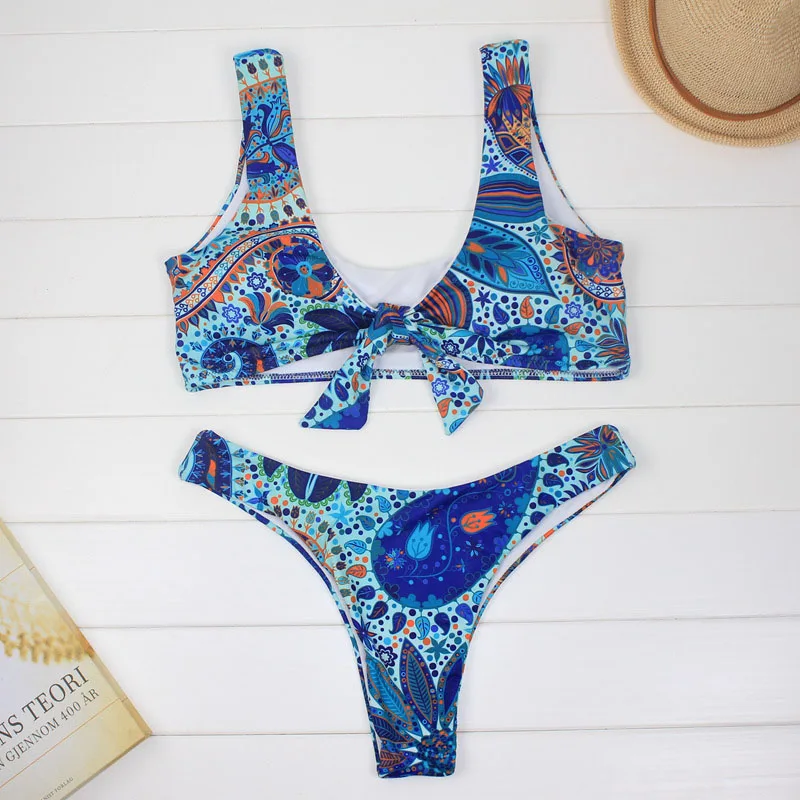 Женский купальный костюм Бразильский бикини летний сексуальный с низкой талией