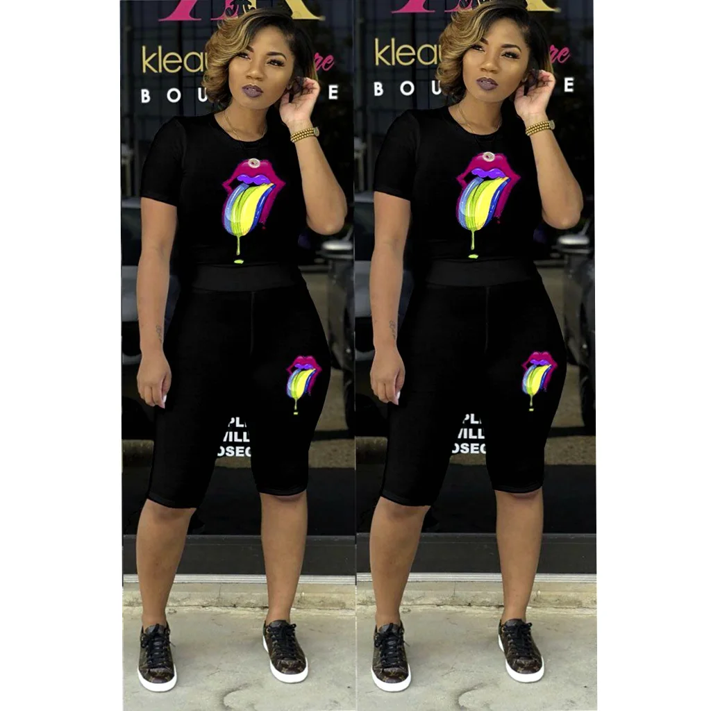 Женский спортивный костюм облегающий Топ до колена с О образным вырезом и