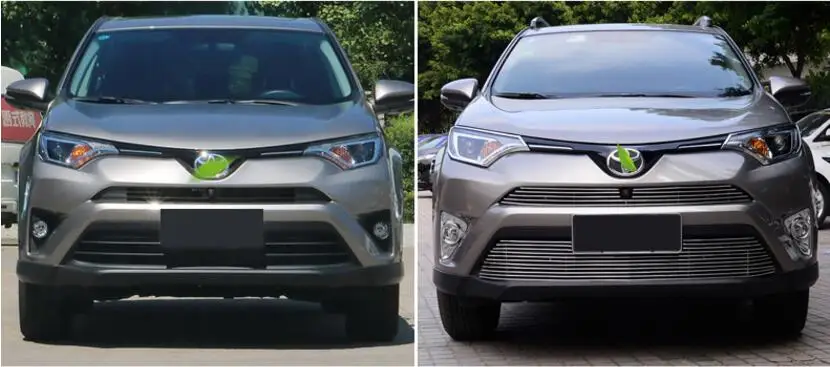 JIOYNG Нержавеющая Сталь автомобильный передний бампер гоночные решетки решетка Вокруг Накладка 2 шт. подходит для TOYOTA RAV4