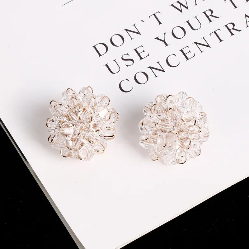 Серьги женские сережки с искусственным кристаллом Длинные корейские серьги