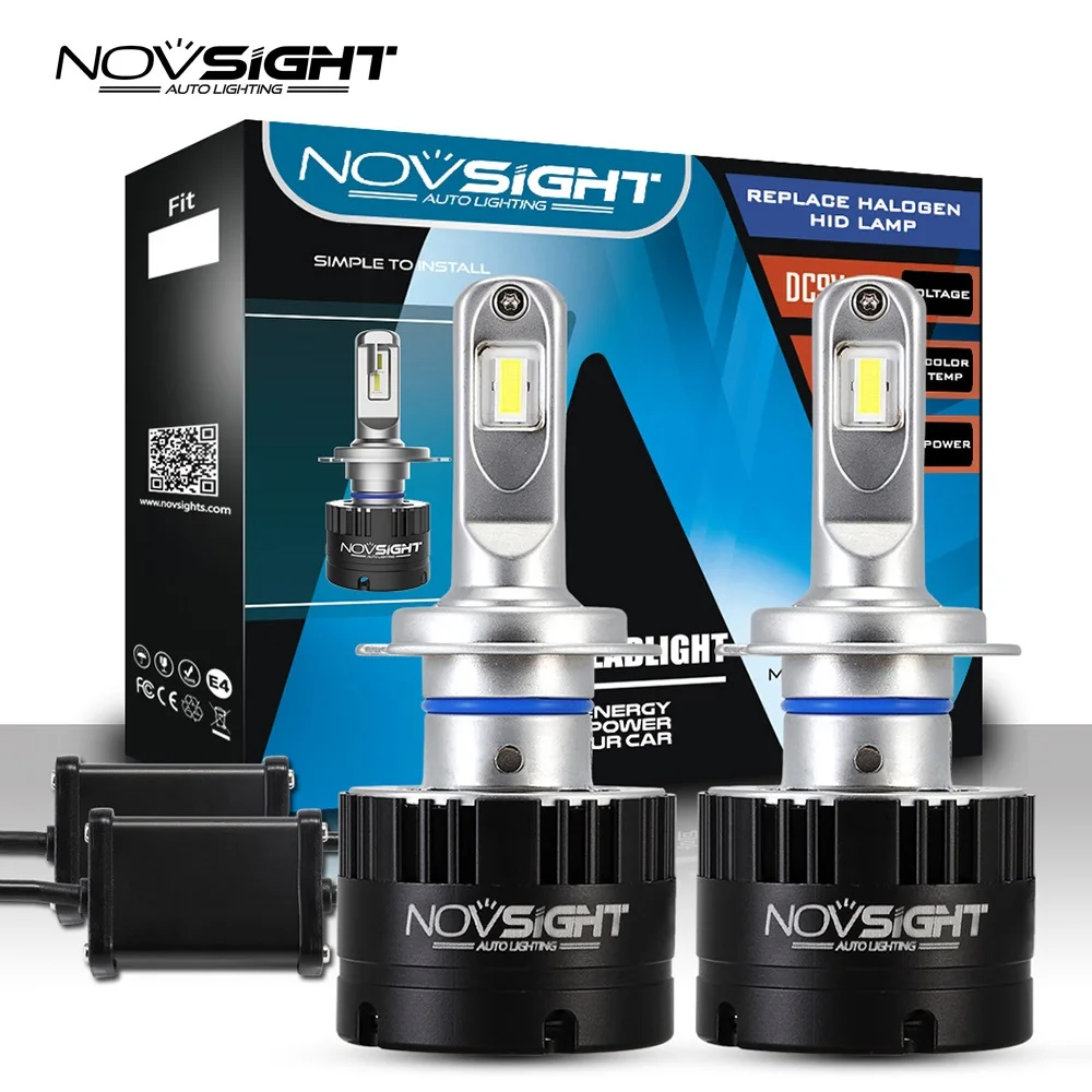 Novsight супер яркие Автомобильные фары светодиодные лампы H4 h7 H11 9005 HB3 9006 HB4 H1 led авто